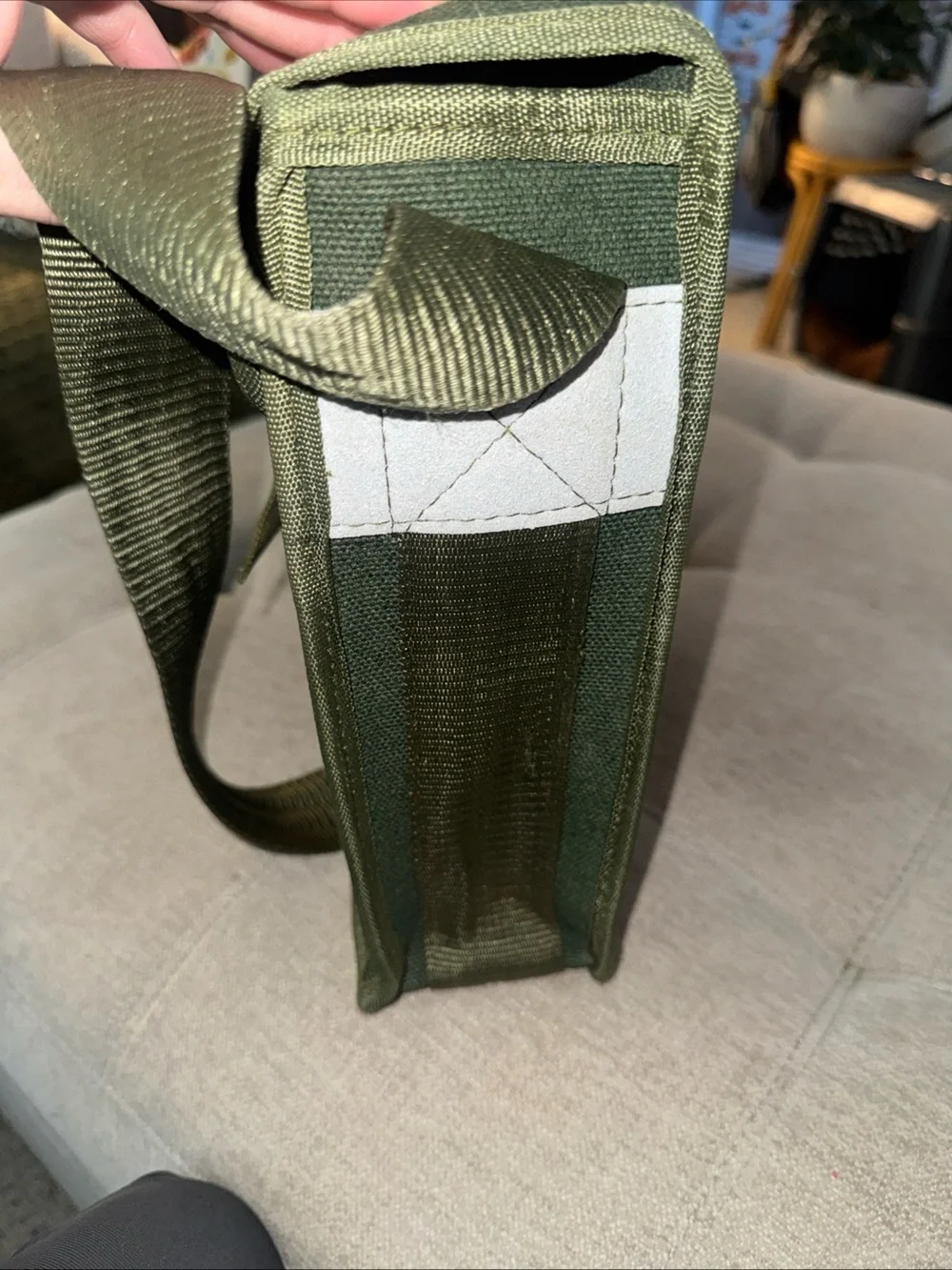 Source Unknown Olive Canvas Messenger Bag with Buckle Straps